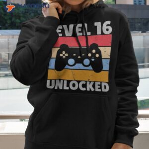 vintage level 16 unlocked 16th birthday anniversary shirt hoodie
