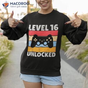 vintage level 16 unlocked 16th birthday anniversary shirt sweatshirt