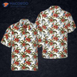 vintage macaw parrot island hawaiian shirt 0