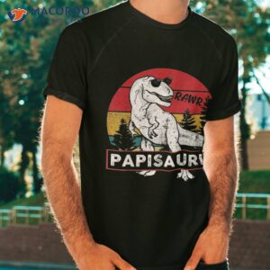 Vintage Papisaurus Shirt Papi Saurus Dinosaur Gift Dad