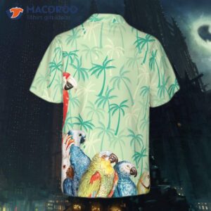 Vintage Parrot With Coconut Palm Tree Hawaiian Shirt