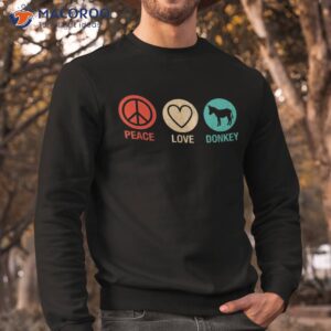 vintage peace love donkey heart graphic lovers shirt sweatshirt