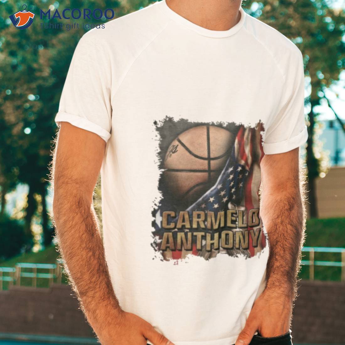 Vintage Styles Basketball Carmelo American Flag Shirt