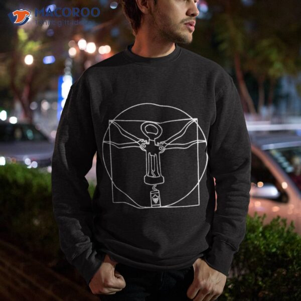 Vitruvian Man Wine Cork Screw Leonardo Da Vinci Shirt