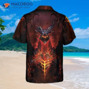 volcanic dragon chest hawaiian shirt 1