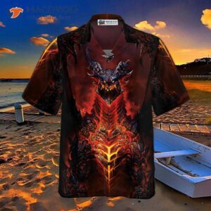 volcanic dragon chest hawaiian shirt 3