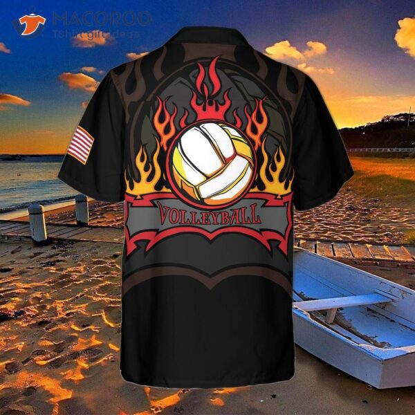 Volleyball-flamed Hawaiian Shirt