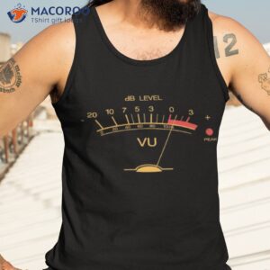 volume vu meter vintage audio engineer recording studio gear head musician guitar shirt tank top 3