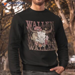 wallen western cow skull shirt kids gifts sweatshirt