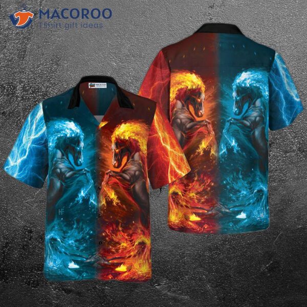 Water And Fire Horse Shirt For Hawaiian
