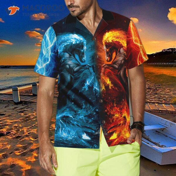 Water And Fire Horse Shirt For Hawaiian