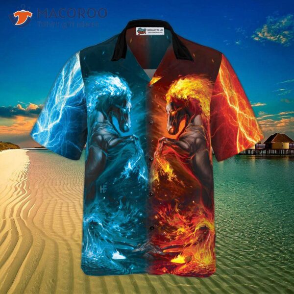 Water And Fire Horse Shirt For Hawaiian