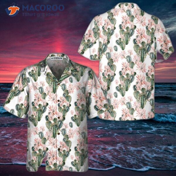 Watercolor Cactus Pattern Hawaiian Shirt, Unique Shirt For And , Best Gift