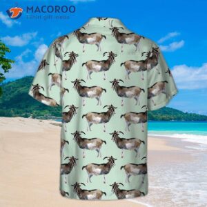 Watercolor Goat Pattern Hawaiian Shirt, Funny 3d Shirt For