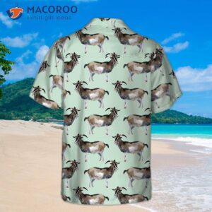 watercolor goat pattern hawaiian shirt funny 3d shirt for 1