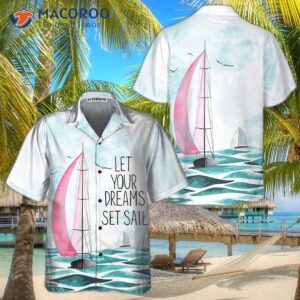 Watercolor Sailboat Hawaiian Shirt, Short-sleeved Unique Nautical Shirt