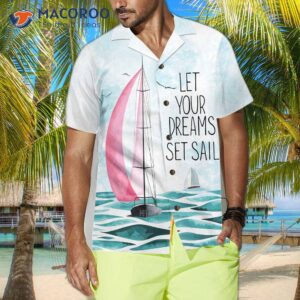 watercolor sailboat hawaiian shirt short sleeved unique nautical shirt 3