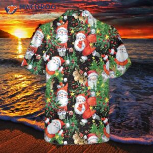 Watercolor Santa Pattern Hawaiian Shirt, Funny Christmas Gift For