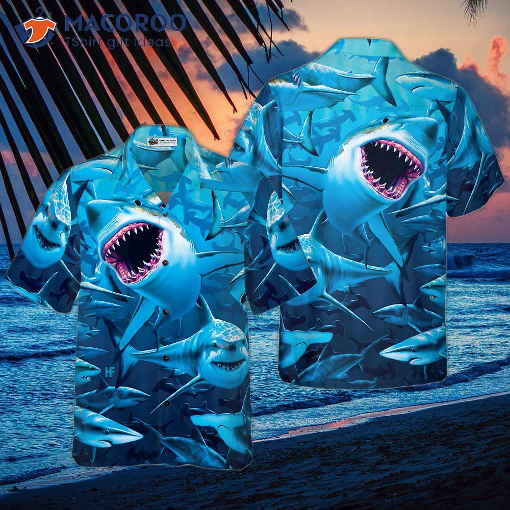 Blue Sharks Hawaiian Shirt