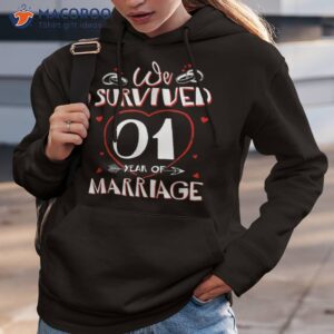 We Survived 1 Year Of Marriage Couple 1st Anniversary Gift Shirt