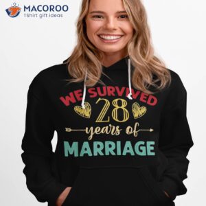 We Survived 28 Years Of Marriage Couple 28th Anniversary Shirt