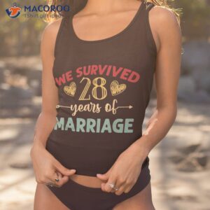 we survived 28 years of marriage couple 28th anniversary shirt tank top 1