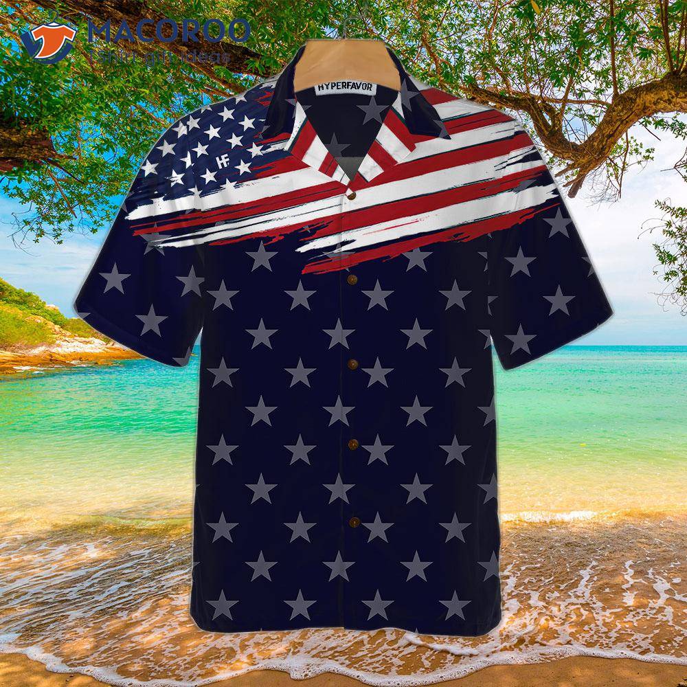 Funny Custom Face Patriotic American Flag Plus Size Hawaiian Shirt