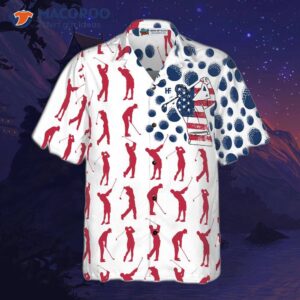 wear a hawaiian shirt and strike golf inspired american flag pose 2