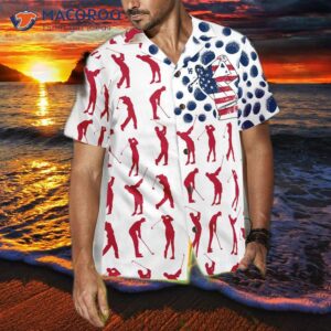 wear a hawaiian shirt and strike golf inspired american flag pose 3
