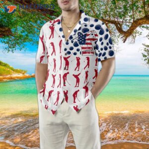 wear a hawaiian shirt and strike golf inspired american flag pose 4