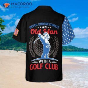 Wear A Skull Golf Shirt With An American Flag Hawaiian Design.