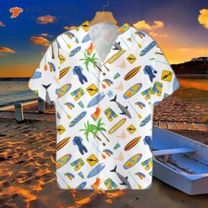 wearing a surfing pattern hawaiian shirt 2
