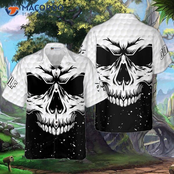 White Skull Golf Hawaiian Shirt