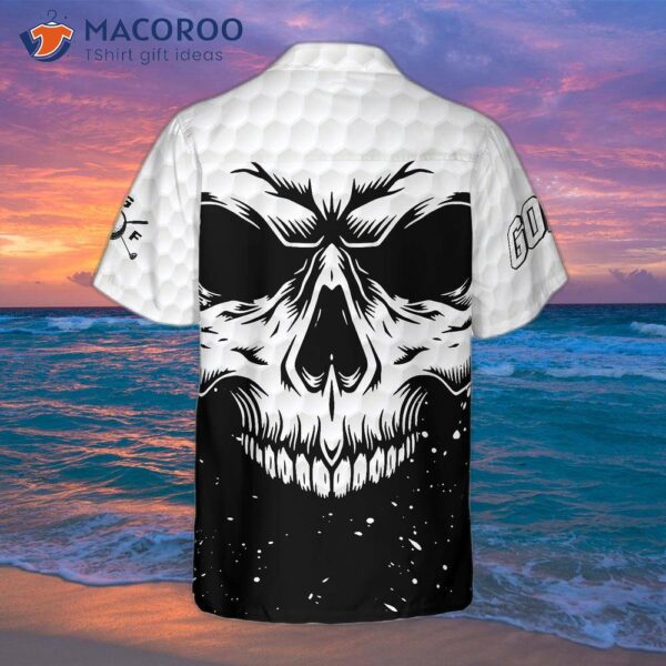 White Skull Golf Hawaiian Shirt