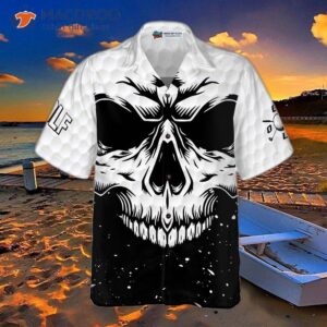 white skull golf hawaiian shirt 2