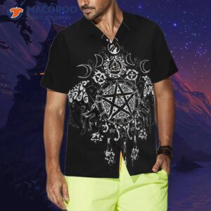 wicca pentagram hawaiian shirt 3