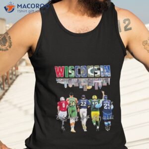 wisconsin city skyline sports team players signatures shirt tank top 3