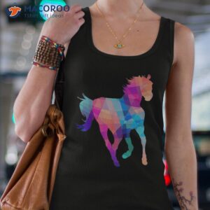 Wo Horse Geometric Colorful Equestrian Graphic Shirt