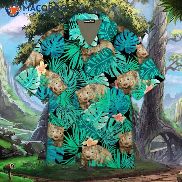 Wombat Tropical Flower Hawaiian Shirts