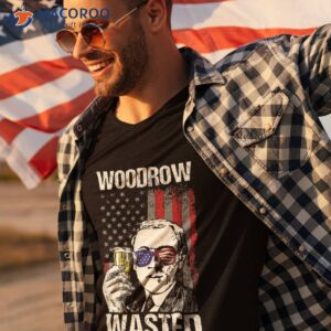 woodrow wasted 4th of july funny pun american flag patriotic shirt tshirt 3