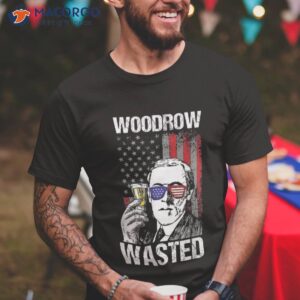 woodrow wasted 4th of july funny pun american flag patriotic shirt tshirt