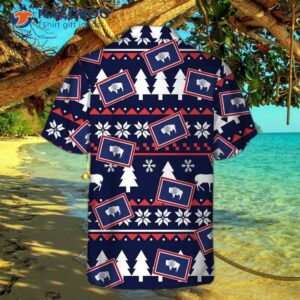 Wyoming Ugly Christmas Pattern Hawaiian Shirt, State Shirt For