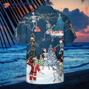 x ray christmas dancing skeletons hawaiian shirt funny gift for 1