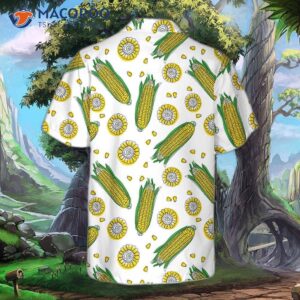 Yellow Corncob Hawaiian Shirt, Short Sleeve Corn Button Cob Gift