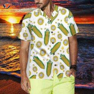 yellow corncob hawaiian shirt short sleeve corn button cob gift 3