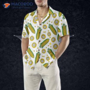 yellow corncob hawaiian shirt short sleeve corn button cob gift 4