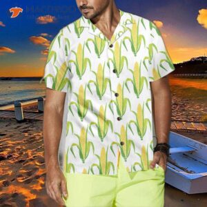 yellow corncobs with green leaves hawaiian shirt short sleeve corn button cob shirt gift 3