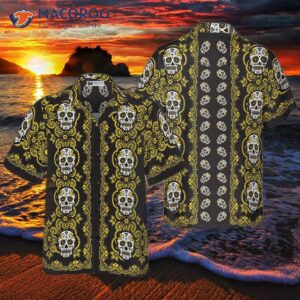 Yellow Sugar Skull Hawaiian Shirt