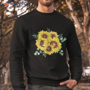 yellow sunflower floral watercolor positivity shirt sweatshirt