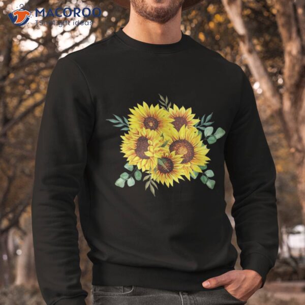 Yellow Sunflower Floral Watercolor Positivity Shirt